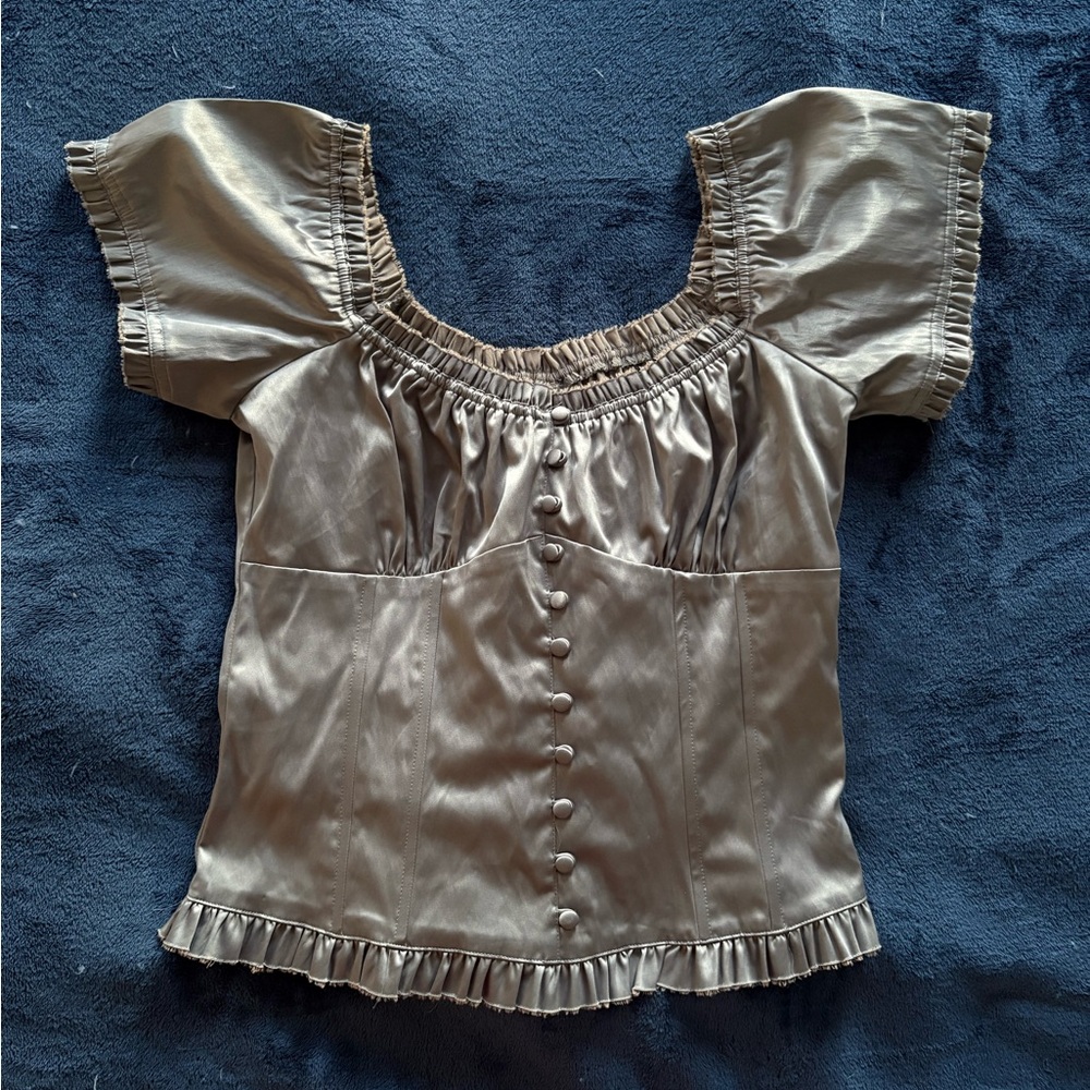 SOLD Camaleu vintage 90s lavender grey satin corset top